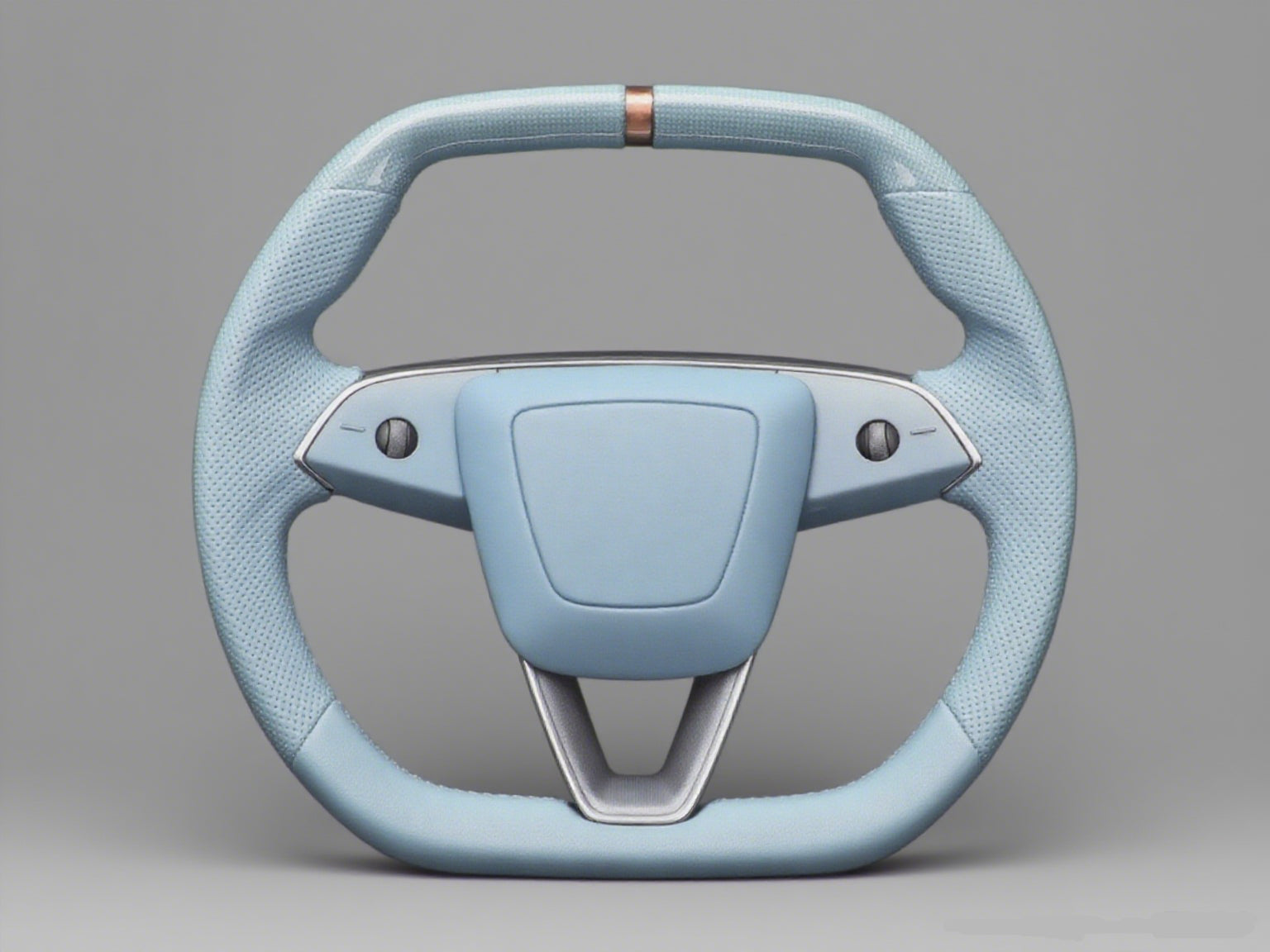 Tesla Steering Wheel Sky Blue Elegance Meets Subtle Luxury - Axeco