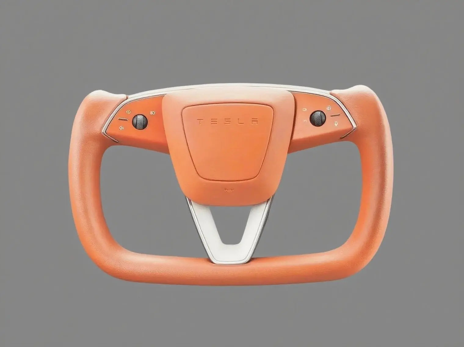 A Splash of Orange Tesla Yoke Steering Wheel Becomes the Focal Point of Ambiance in an Instant - Axeco