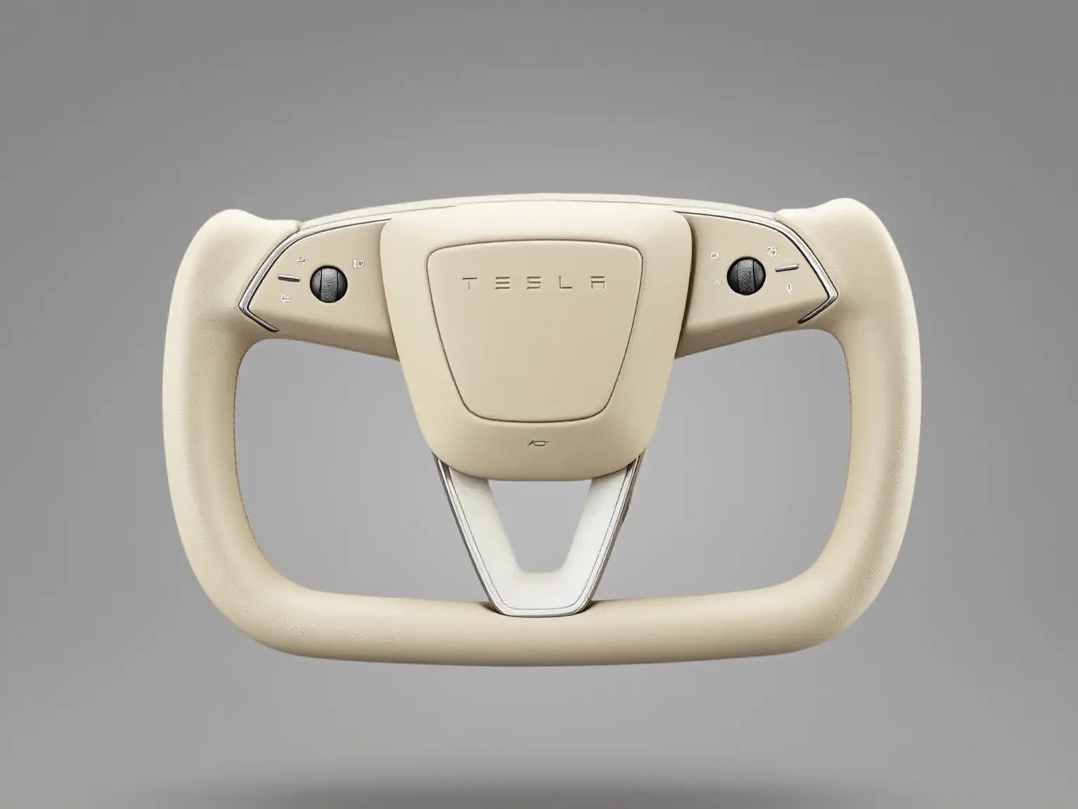 Beige-Leather-Tesla-Yoke-Steering-Wheel-Deducing-Timeless-Grace Axeco