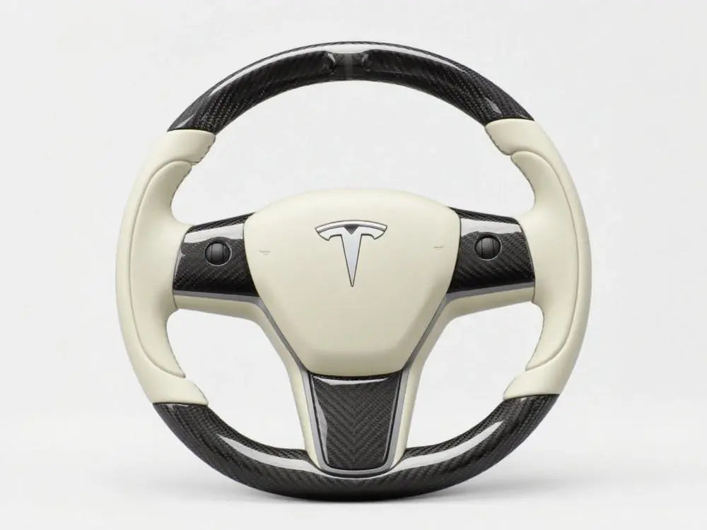 Beige-and-Carbon-Fiber-Tesla-Steering-Wheel-Track-Master Axeco