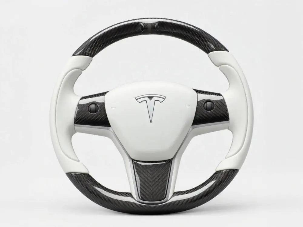 Black-and-White-Carbon-Fiber-Tesla-Steering-Wheel-Track-Master Axeco