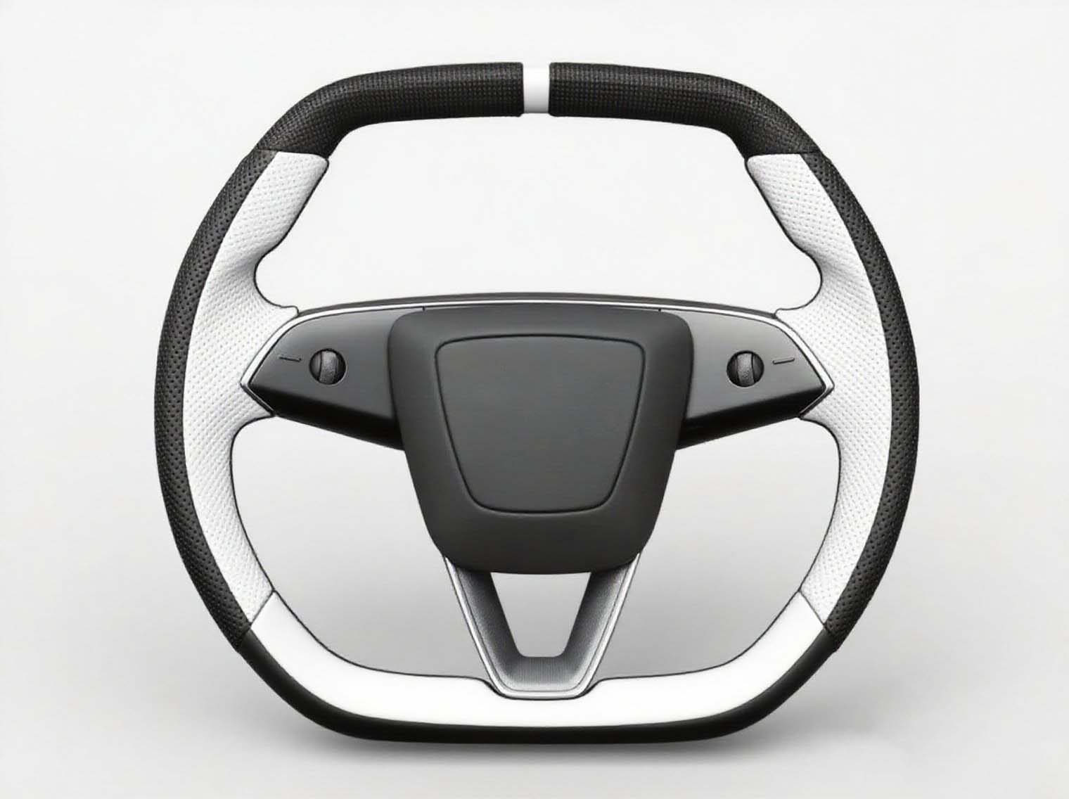 Black - and - White Two - tone Tesla Steering Wheel, Deduce the Classic and Timeless Charm - Axeco