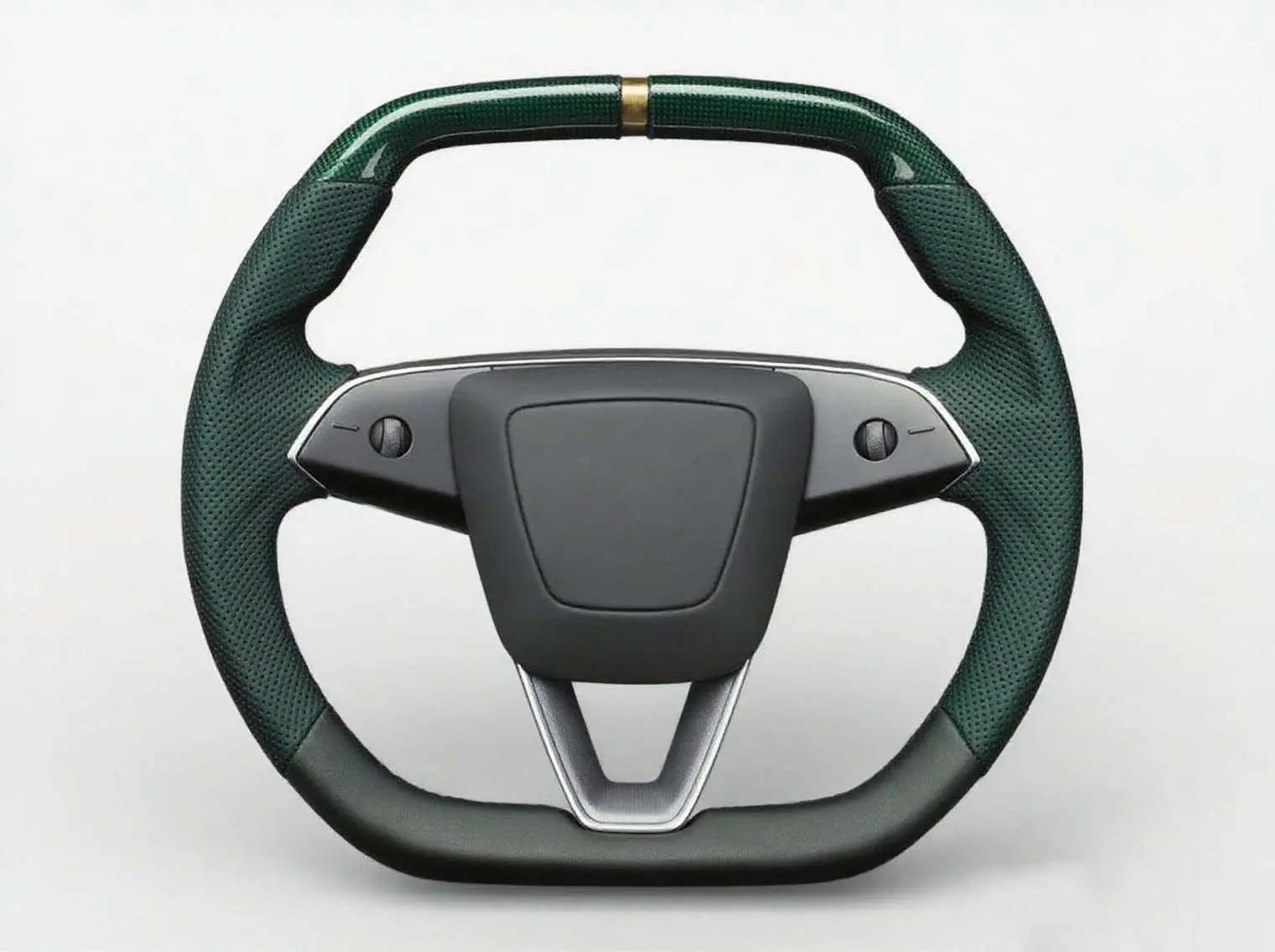 Black-and-green-clash-Tesla-steering-wheel-visual-tension Axeco