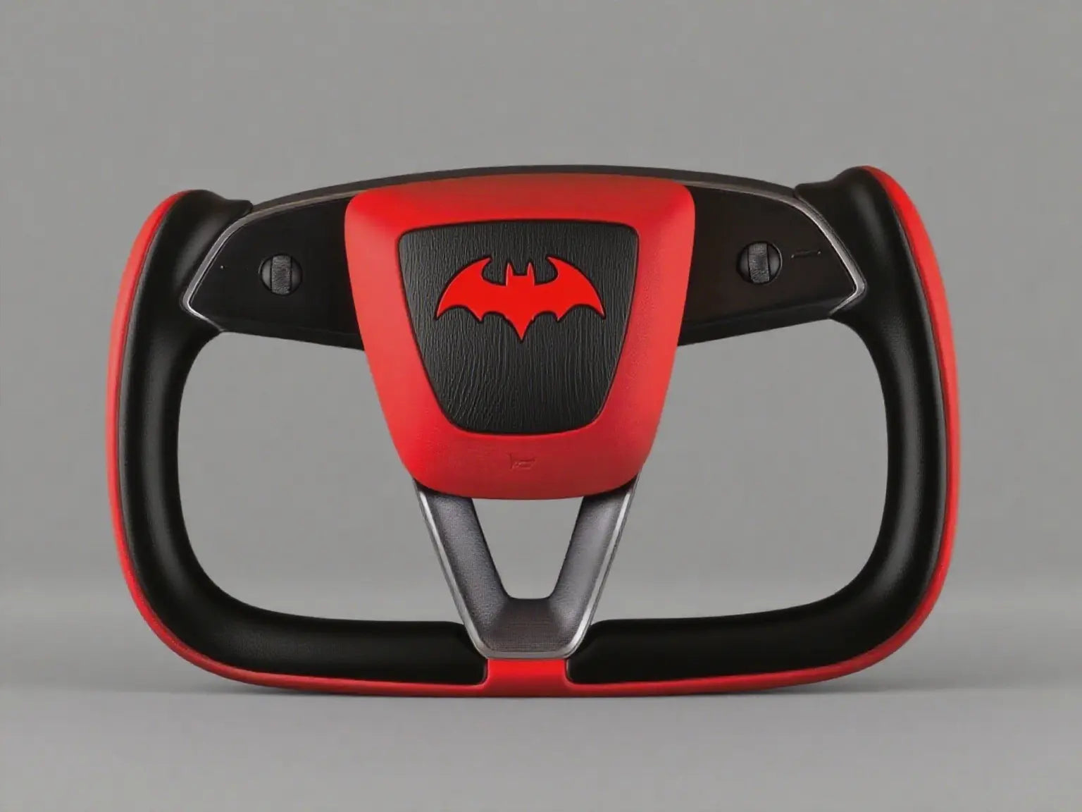 Black-red-Leather-Tesla-Yoke-Steering-Wheel-Batman-inspired-Gritty-Vibe Axeco
