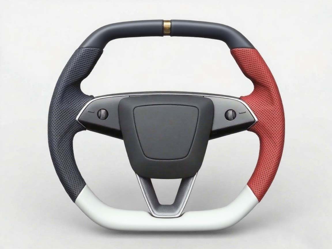 Black, red, and white! Tesla steering wheel expresses passion and style - Axeco