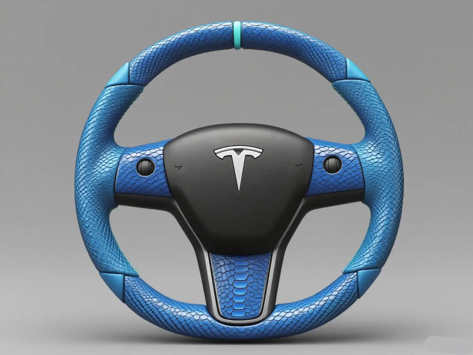 Blue-Lizard-Skin-Tesla-Steering-Wheel-DYNA-A-Bold-Statement-for-Your-Drive Axeco