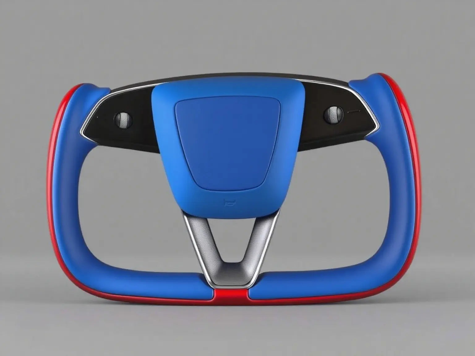 Blue-red-Leather-Tesla-Yoke-Steering-Wheel-Enjoy-the-Dynamic-Racing-Vibe Axeco