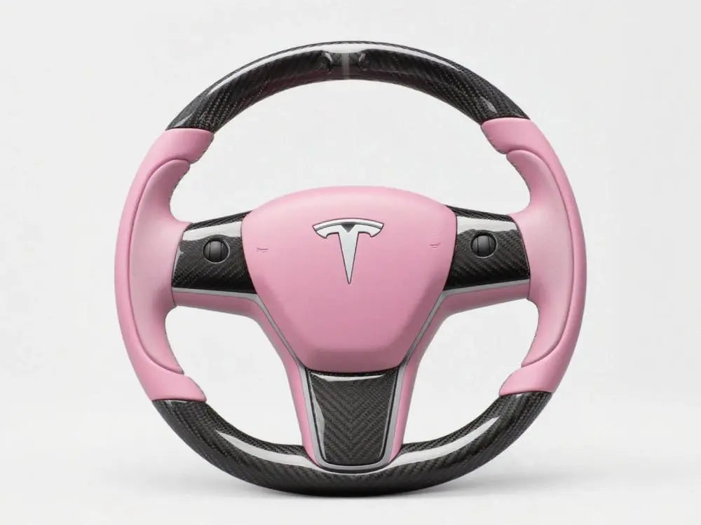 Cherry-Blossom-Pink-and-Carbon-Fiber-Tesla-Steering-Wheel-Track-Master Axeco
