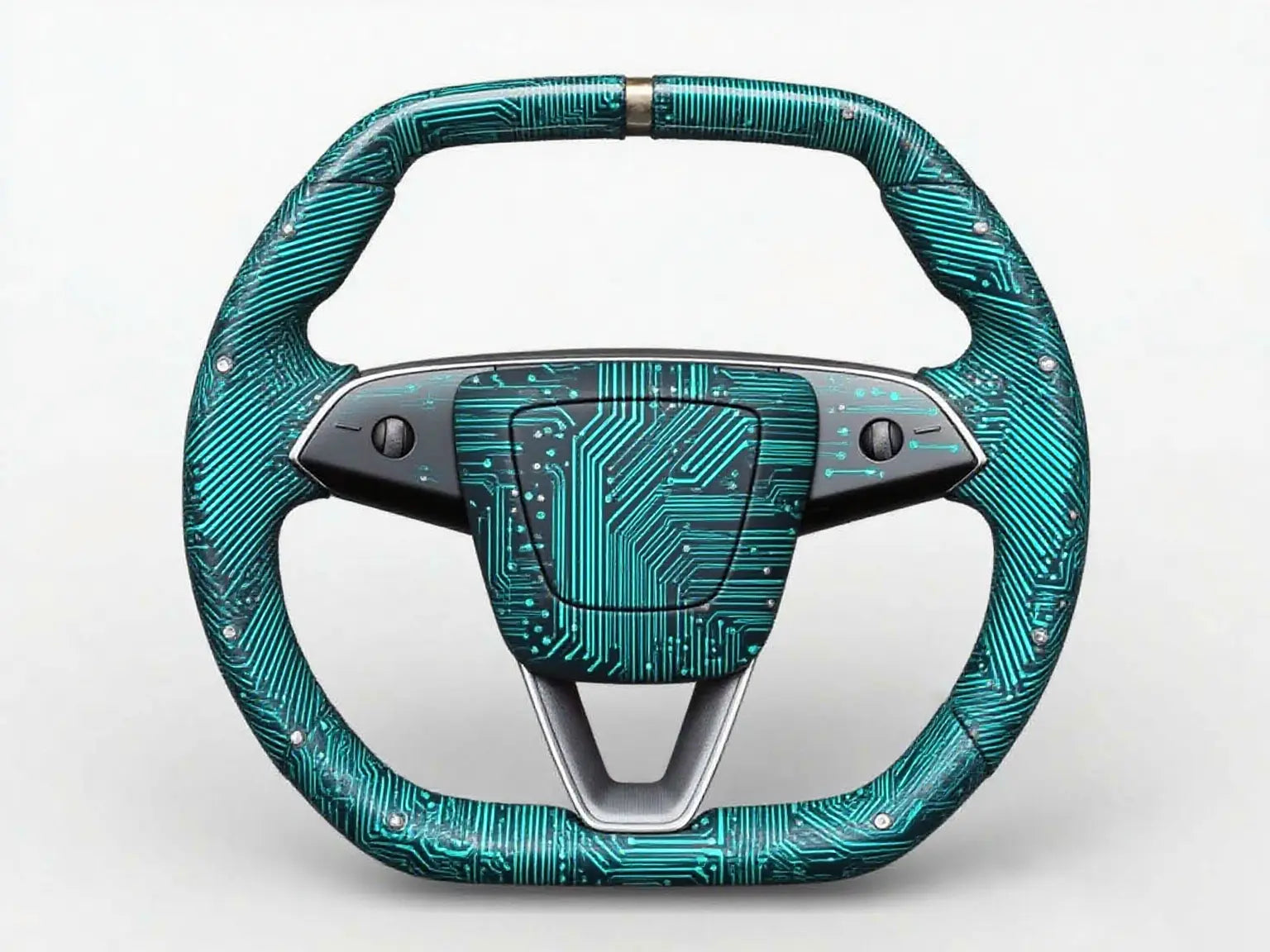 Circuit-Board-Pattern-Tech-Inspired-Tesla-Steering-Wheel-Super-Enhancer Axeco
