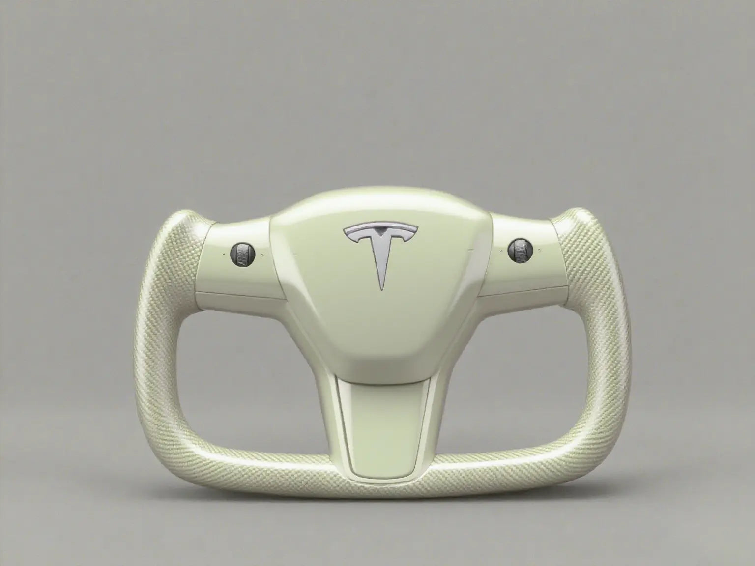 Cream-White-Tesla-Yoke-Steering-Wheel-Showcasing-Pure-Aesthetics Axeco