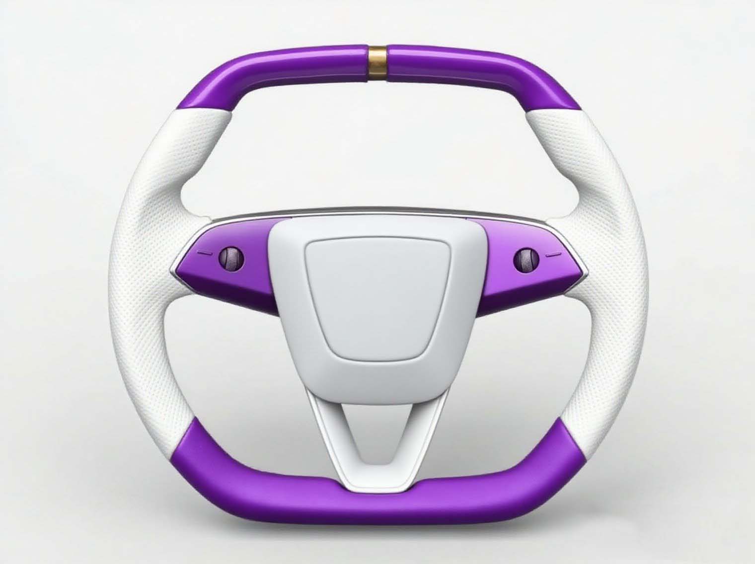 Dreamy Purple and White Intertwined Tesla Steering Wheel New Fashion Trend - Axeco