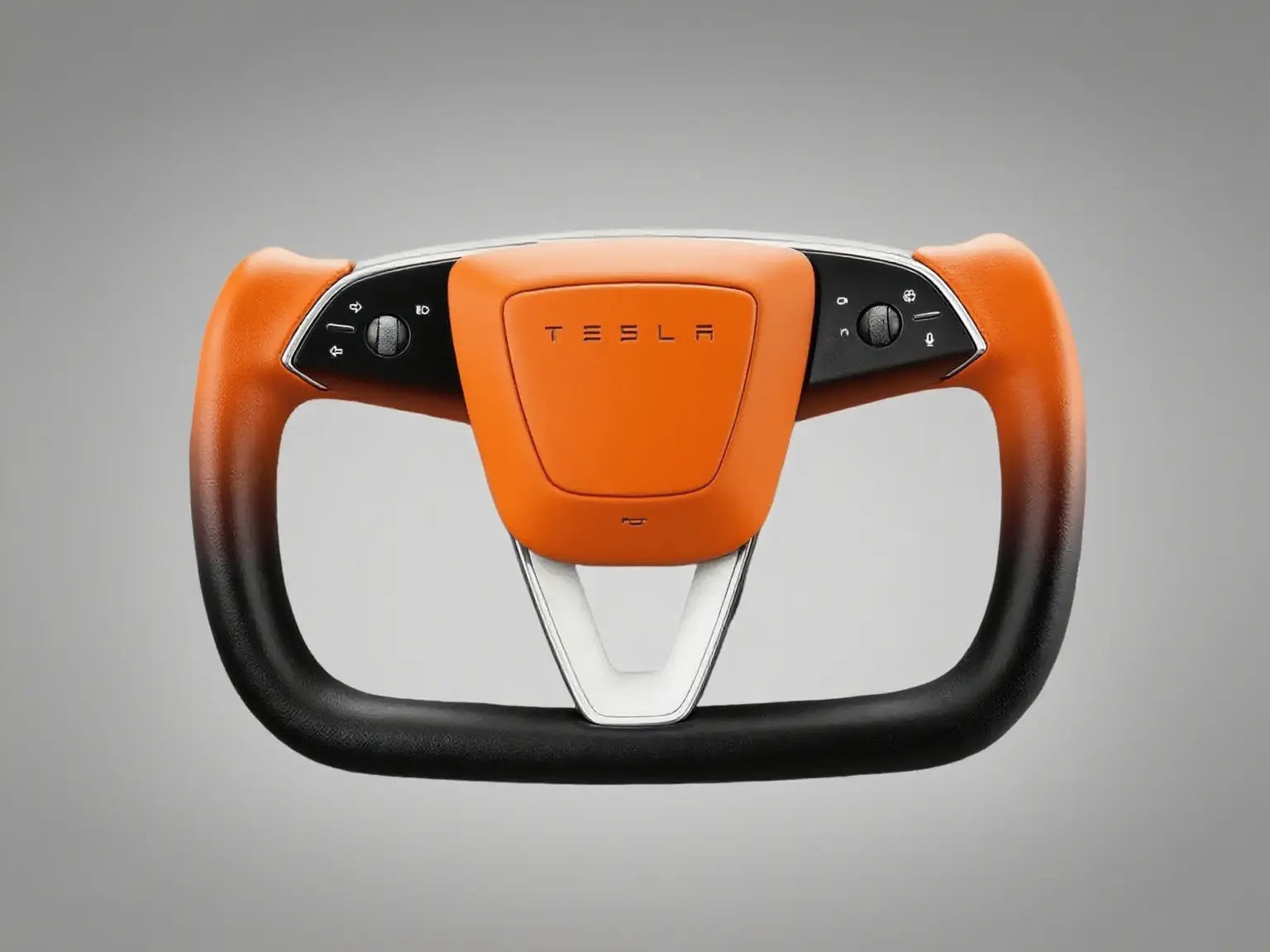 Dynamic-Choice-Tesla-Yoke-Steering-Wheel-with-Gradient-Orange-black-Leather Axeco