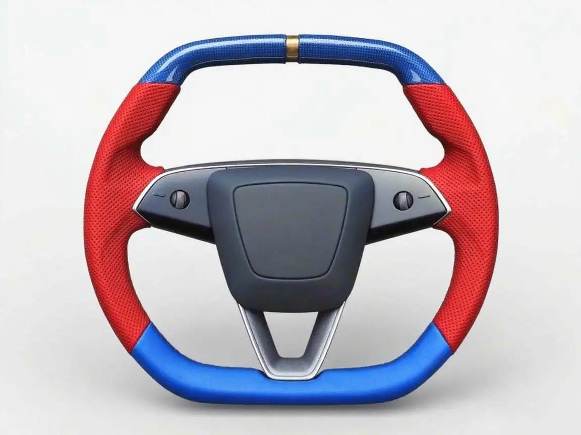 Dynamic-Chords-Tesla-Steering-Wheel-with-Red-blue-Encounter Axeco