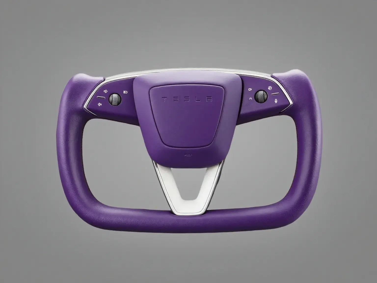 Elegant-Purple-Leather-Tesla-Yoke-Steering-Wheel-Exuding-Luxurious-Flavor Axeco