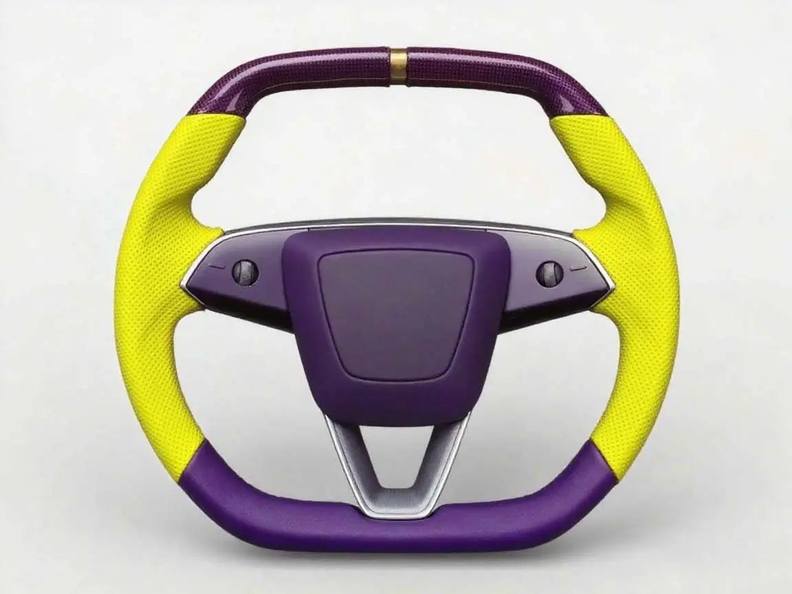 Fantasy-Dynamic-Show-Tesla-Steering-Wheel-with-Purple-yellow-Interweaving Axeco