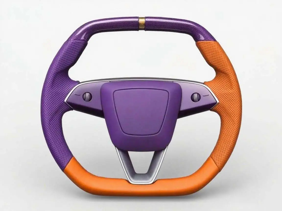 Fantasy-Splendor-Tesla-Steering-Wheel-with-Purple-orange-Blend Axeco