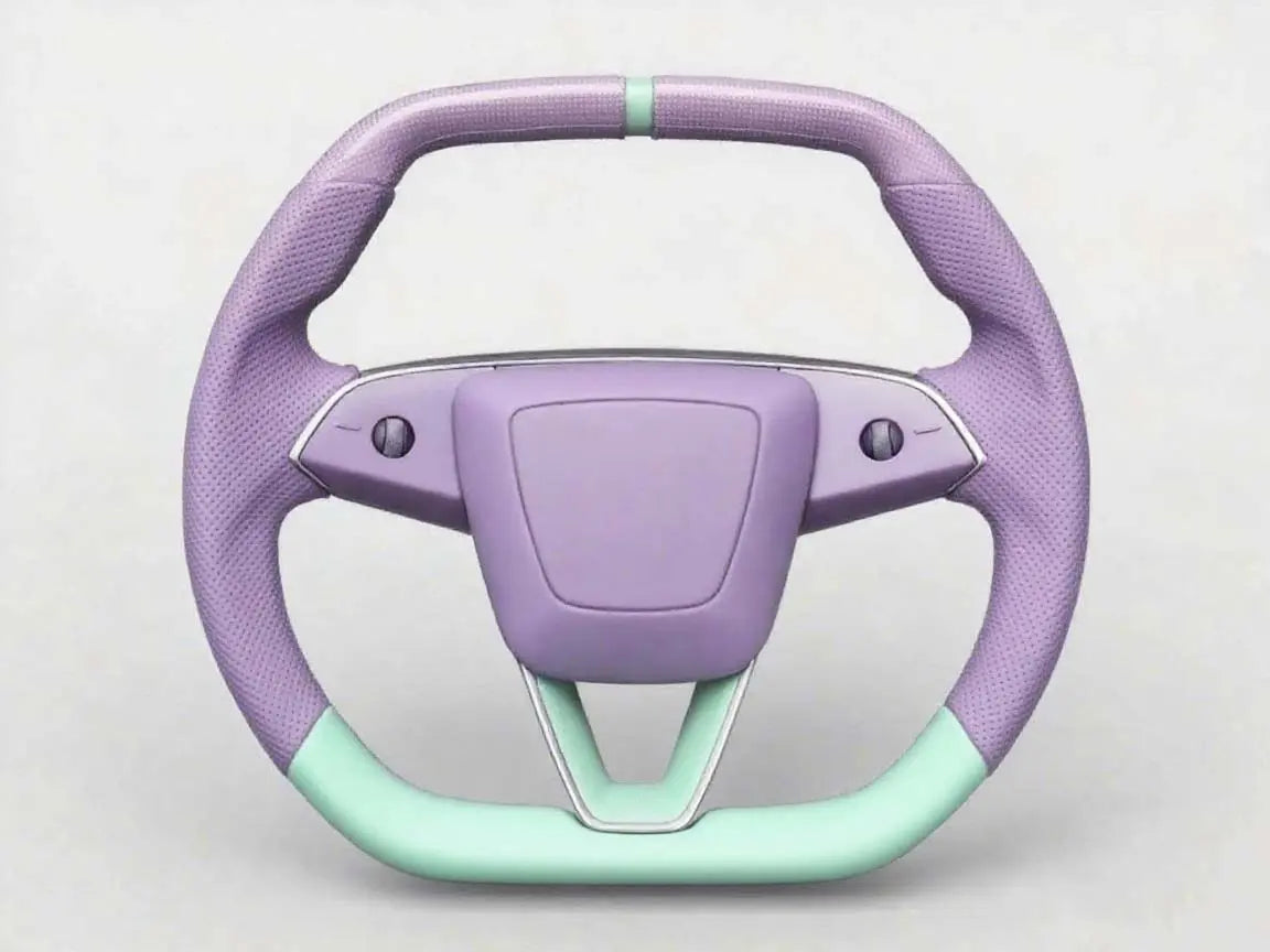 Fantasy-Style-Tesla-Steering-Wheel-with-Purple-green-Encounter Axeco