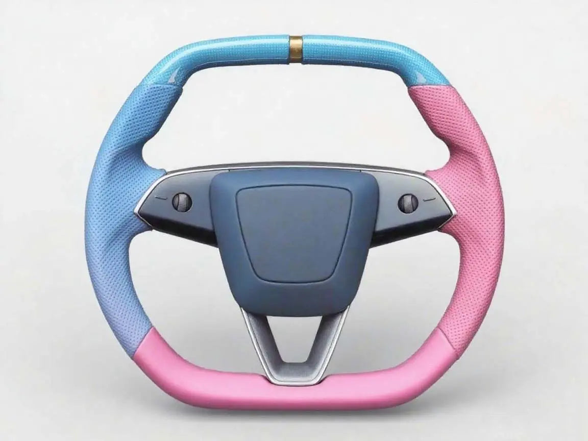 Fashion-Magic-Tesla-Steering-Wheel-with-Pink-blue-Collision Axeco