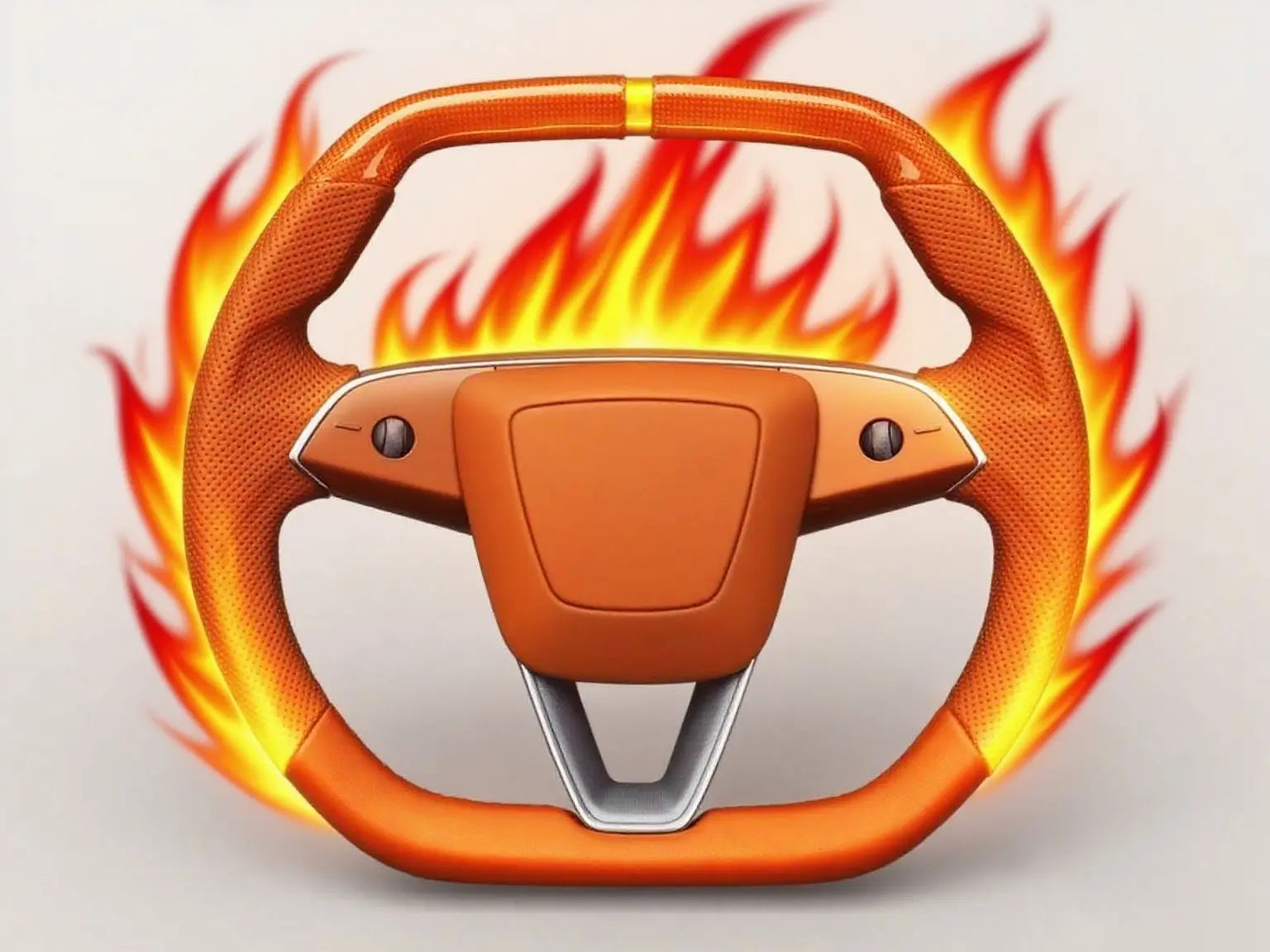 Flame-Orange-Leather-Tesla-Steering-Wheel-Super-Enhancer Axeco