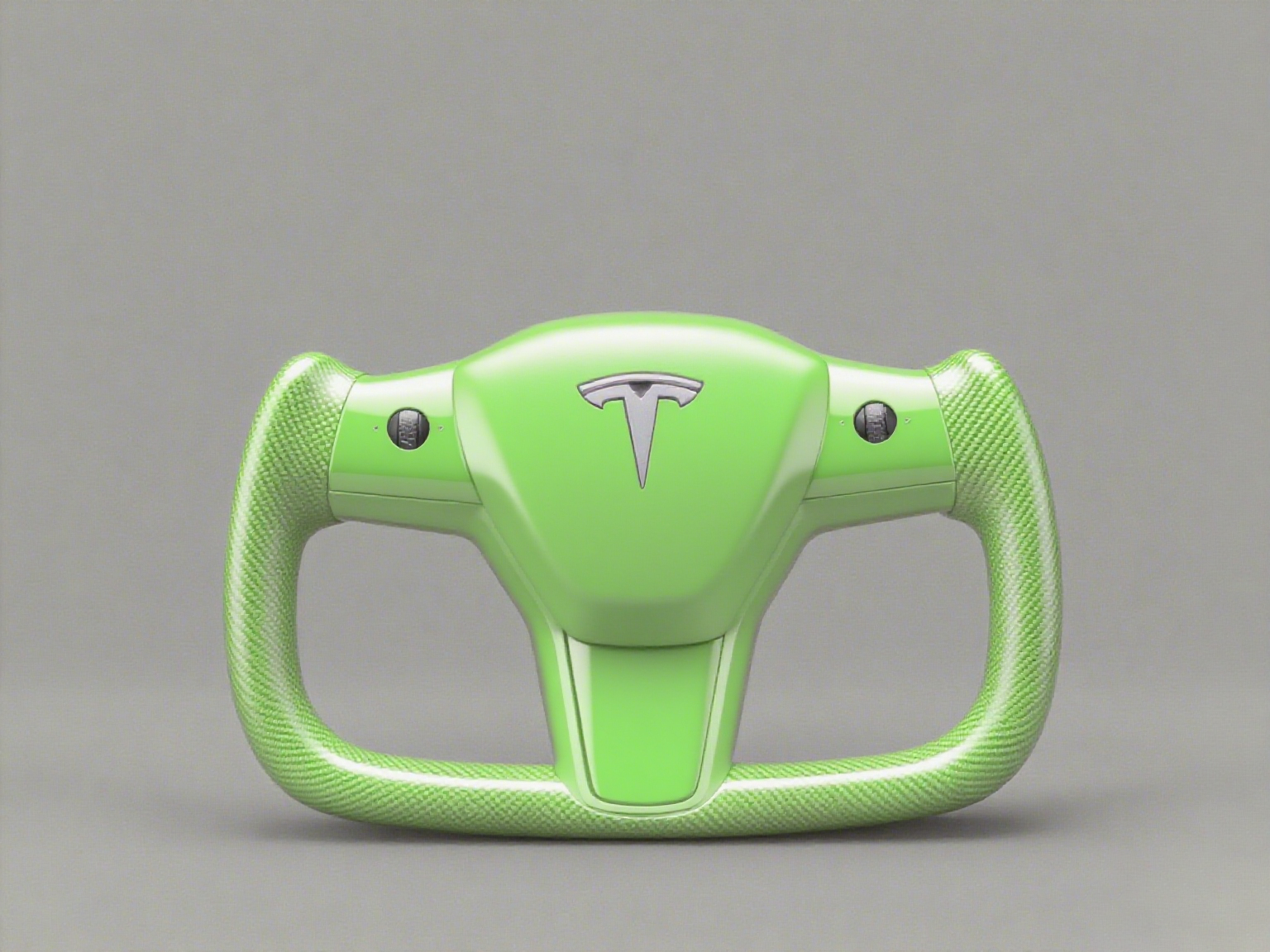 Fluorescent Green Tesla Yoke Steering Wheel, Igniting Eye - catching Highlights - Axeco