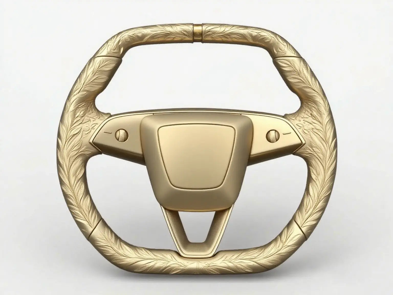 Golden-Leaf-Pattern-Metal-Textured-Tesla-Steering-Wheel-Super-Enhancer Axeco