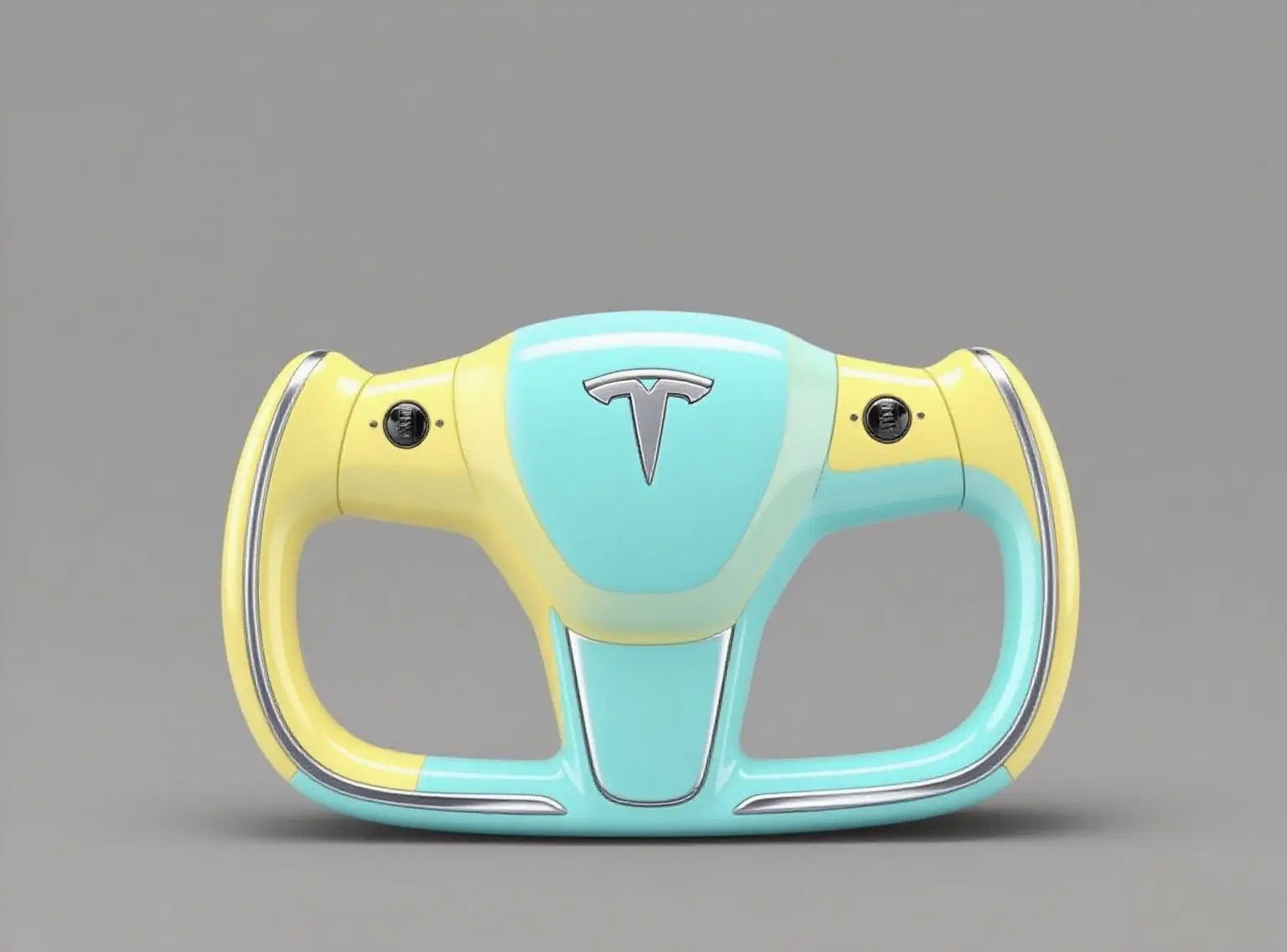Gradient-Aqua-Lemon-Yellow-Tesla-Steering-Wheel-Embracing-Vibrant-Summer-Vibes Axeco