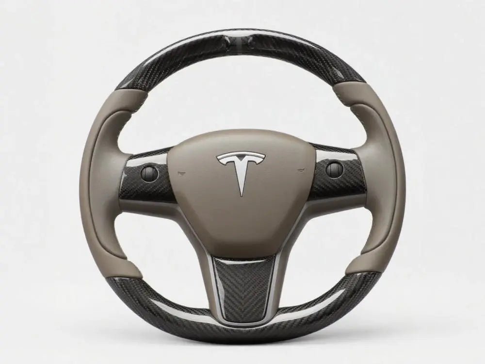 Gray-Brown-and-Carbon-Fiber-Tesla-Steering-Wheel-Track-Master Axeco
