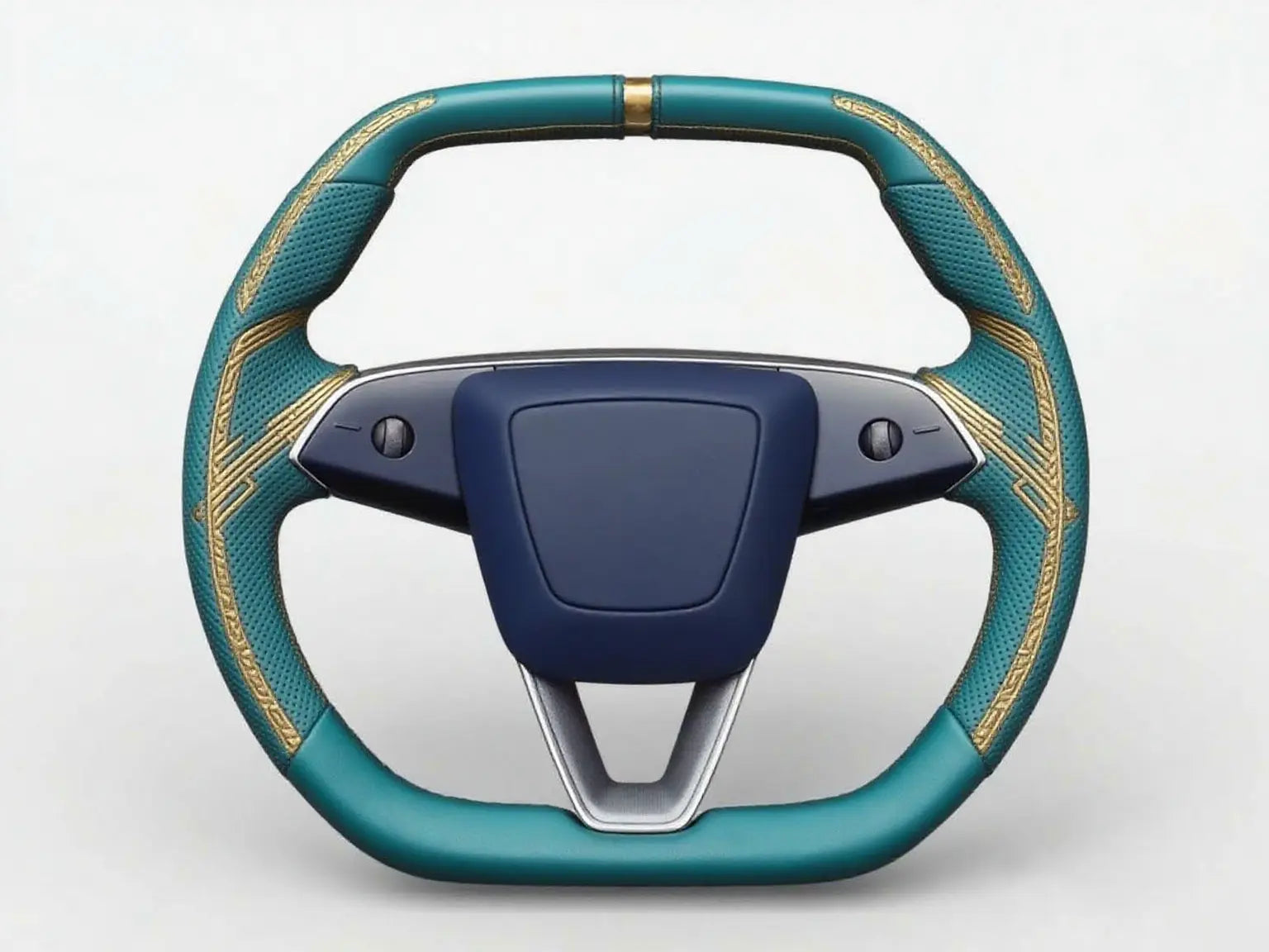 Green-Gold-Patterned-Tesla-Steering-Wheel-Super-Enhancer Axeco