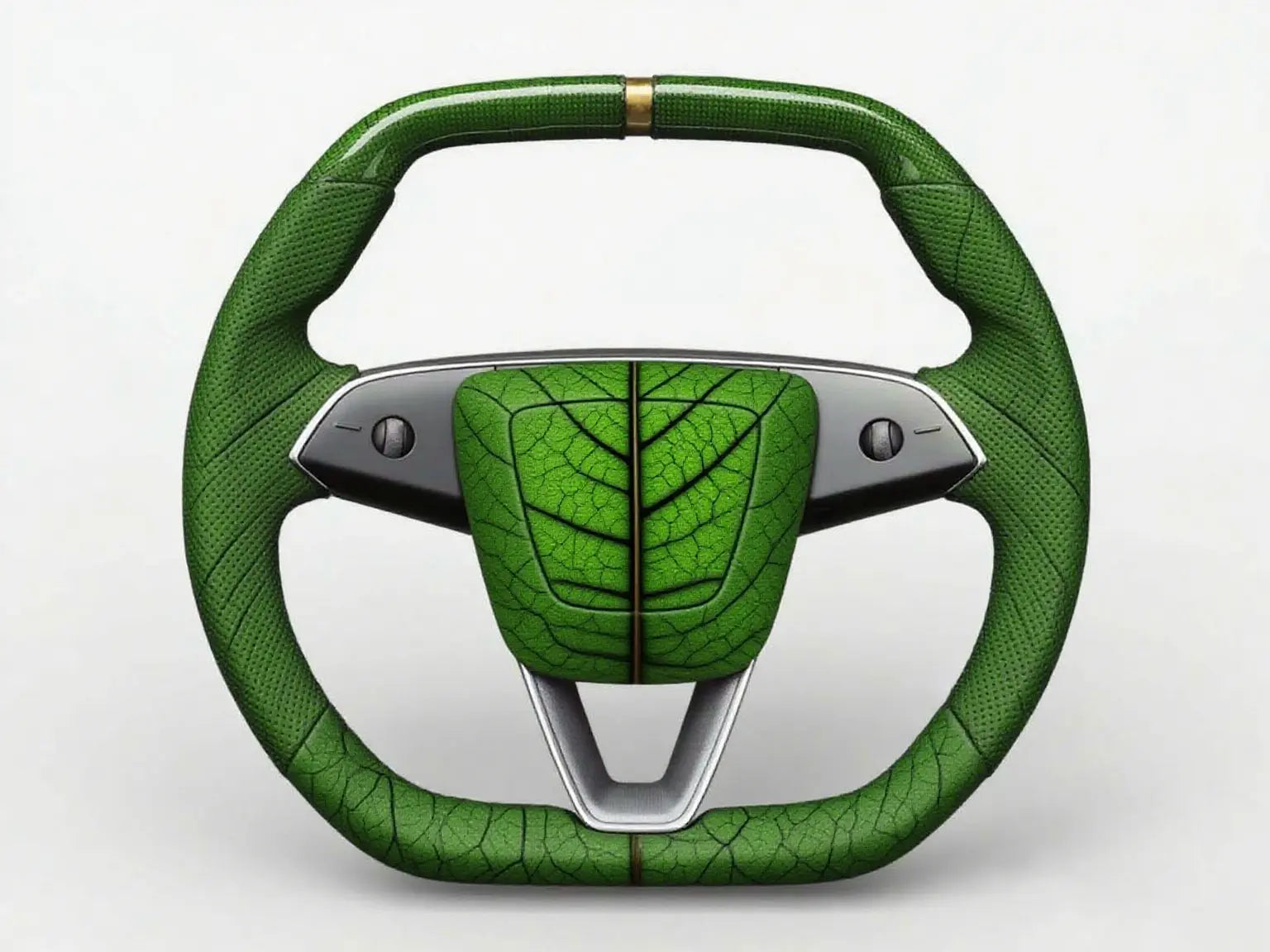 Green-Leaf-Texture-Tesla-Steering-Wheel-Super-Enhancer Axeco
