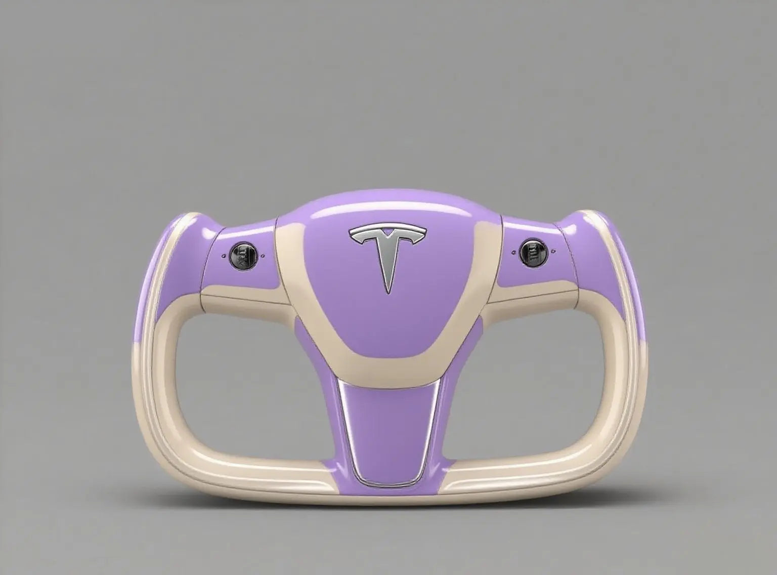 Lavender-Cream-Tesla-Steering-Wheel-Blending-Gentle-Sophistication-with-Retro-Charm Axeco