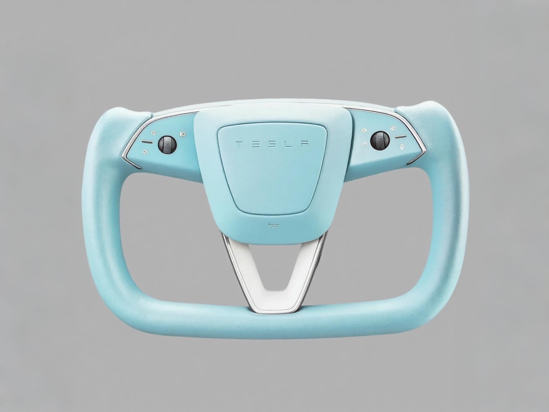 Light - Blue Tesla Yoke Steering Wheel, Freshly Starts Dreamy Drive - Axeco