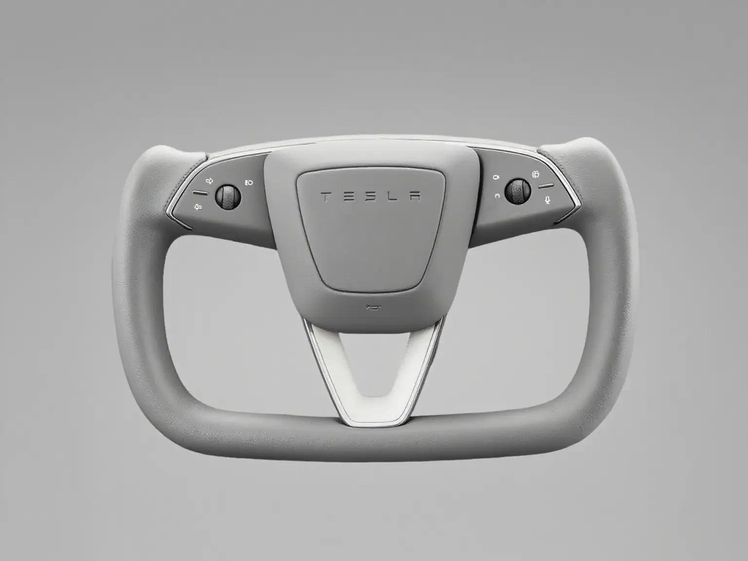 Light-Grey-Leather-Tesla-Yoke-Steering-Wheel-Deducing-Understated-Sophistication Axeco