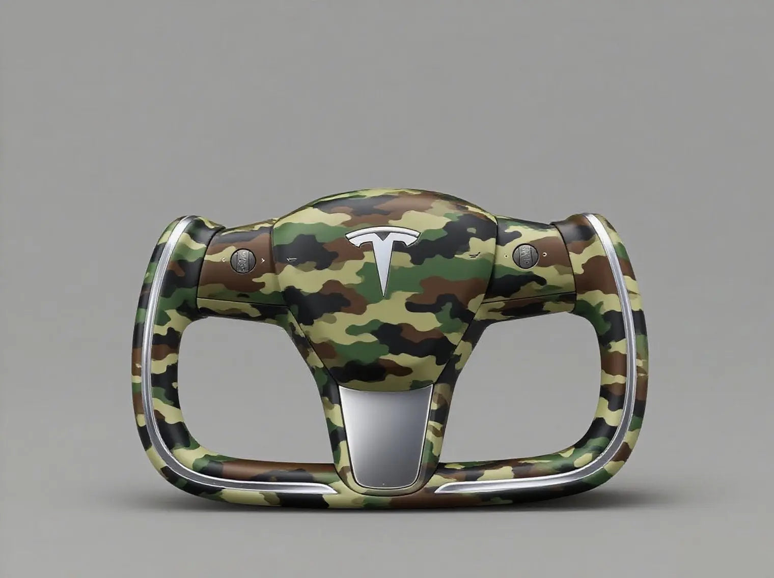 Military-Green-Camouflage-Tesla-Steering-Wheel-Unlocking-Hardcore-Fashion-Vibe Axeco