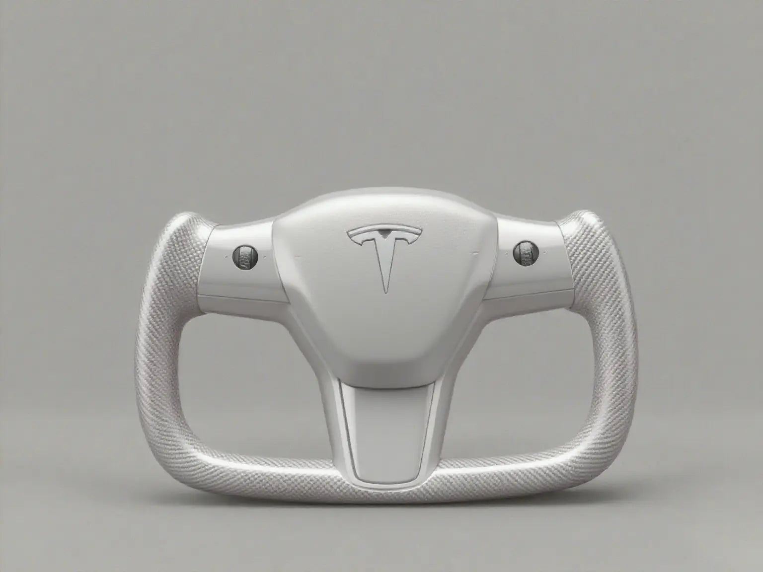 Minimalist-Future-Style-Tesla-Yoke-Steering-Wheel-in-Silver-white-Carbon-Pattern Axeco