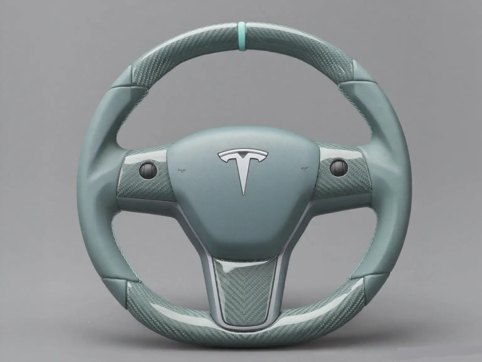 Mint-Green-Carbon-Tesla-Steering-Wheel-DYNA-Infusing-Refreshing-Vibes-into-Your-Drive Axeco