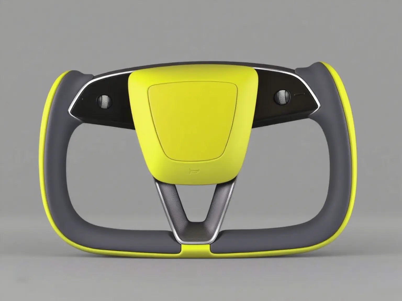 Neon-Yellow-Grey-Leather-Tesla-Yoke-Steering-Wheel-Igniting-Futuristic-Racing-Passion Axeco