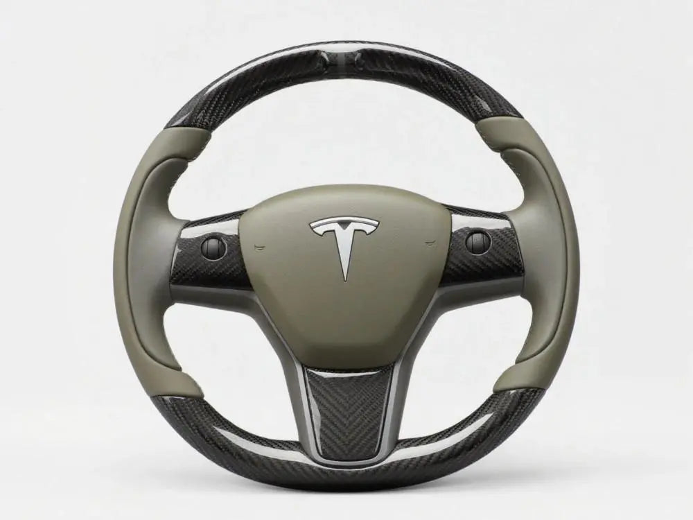Olive-Gray-and-Carbon-Fiber-Tesla-Steering-Wheel-Track-Master Axeco