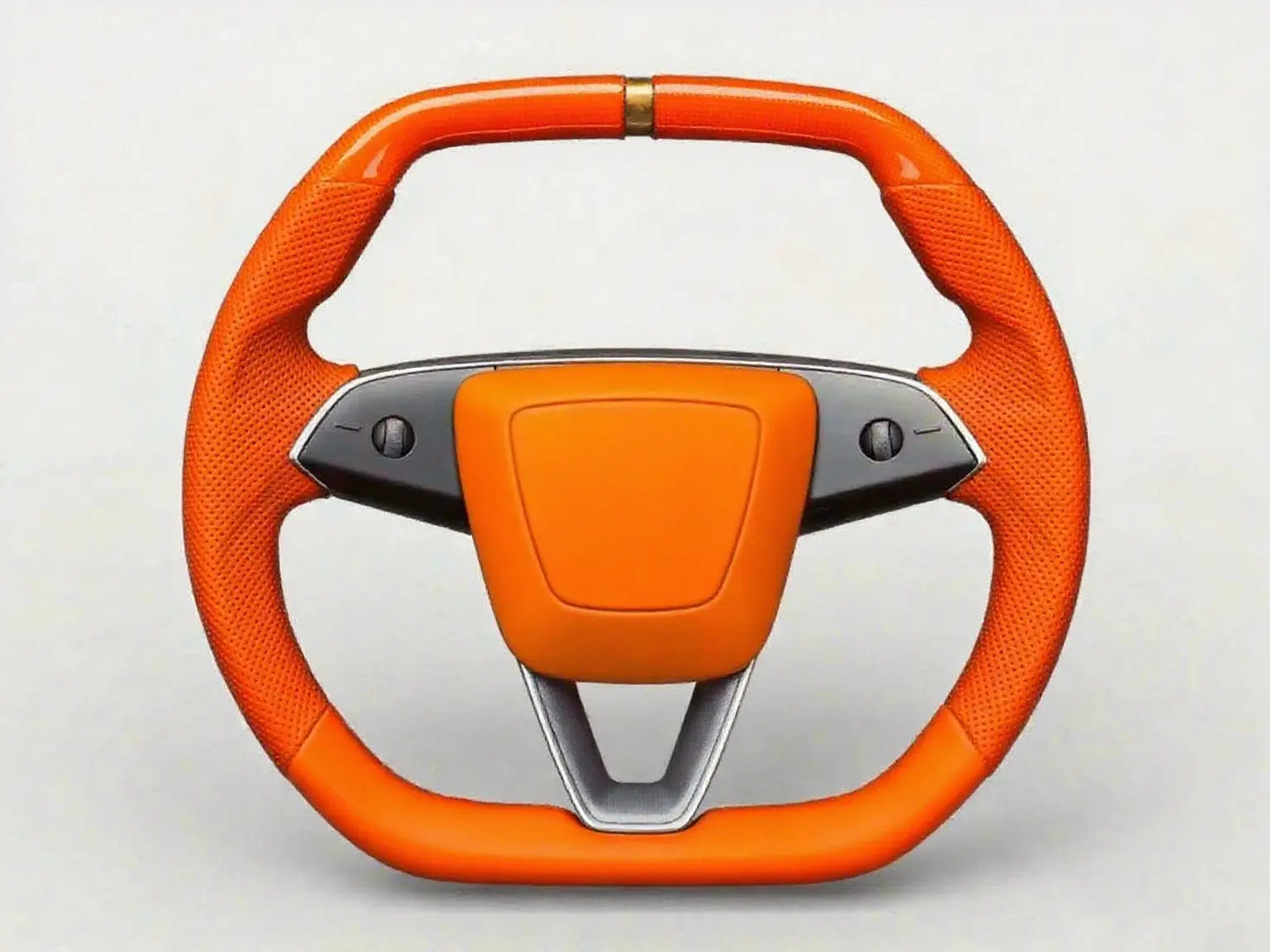 Orange-Gold-Two-Tone-Perforated-Leather-Tesla-Steering-Wheel-Super-Enhancer Axeco