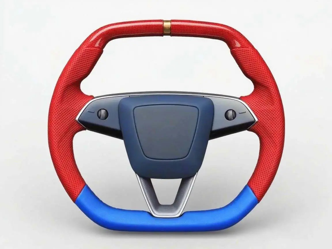 Passionate-Symphony-Tesla-Steering-Wheel-with-Red-blue-Radiance Axeco