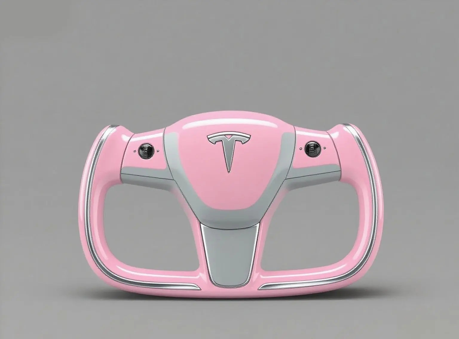 Pastel-Pink-Silver-Tesla-Steering-Wheel-Blending-Sweetness-with-Edgy-Refinement Axeco