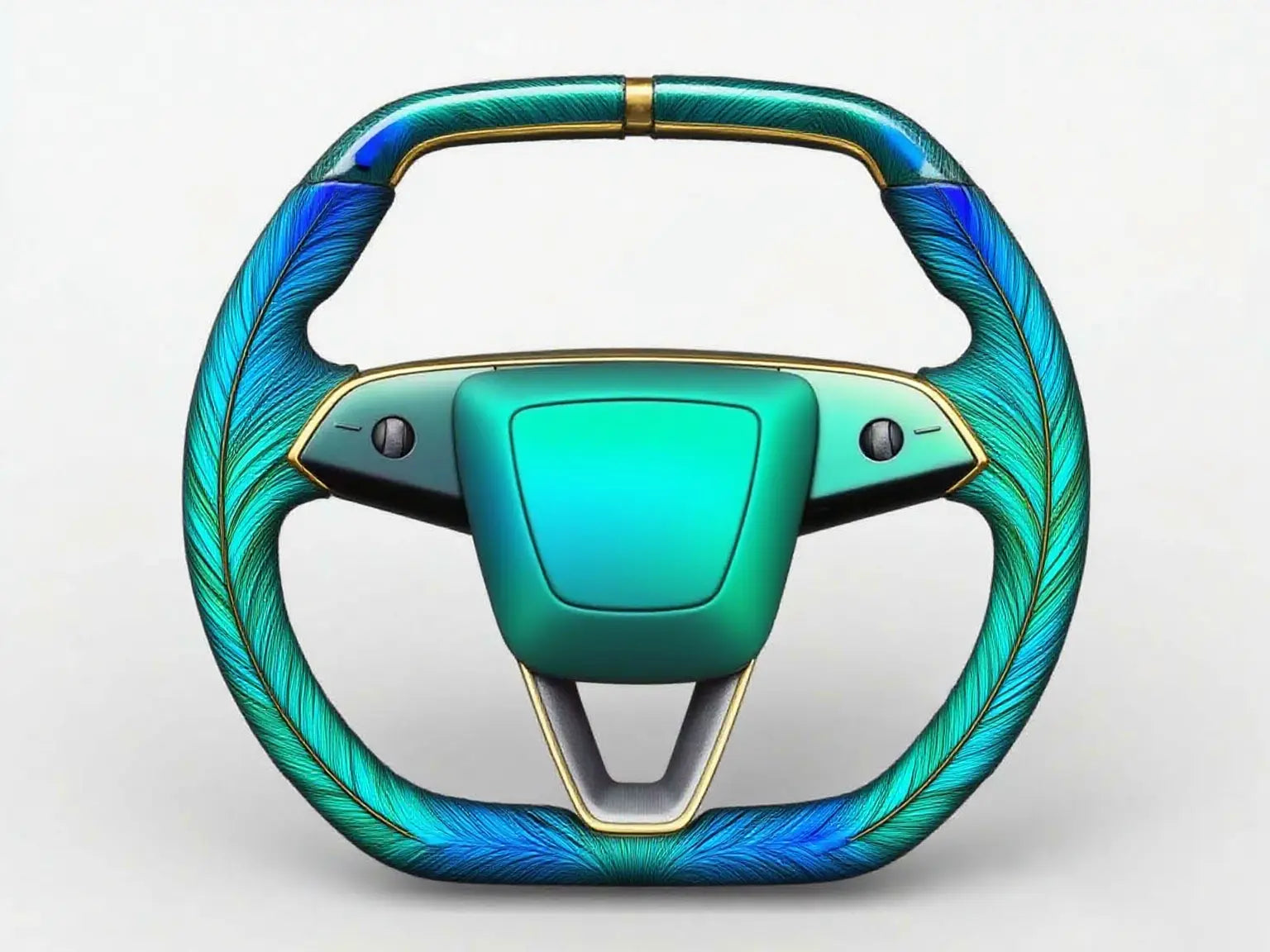 Peacock-Feather-Pattern-Gradient-Tesla-Steering-Wheel-Super-Enhancer Axeco