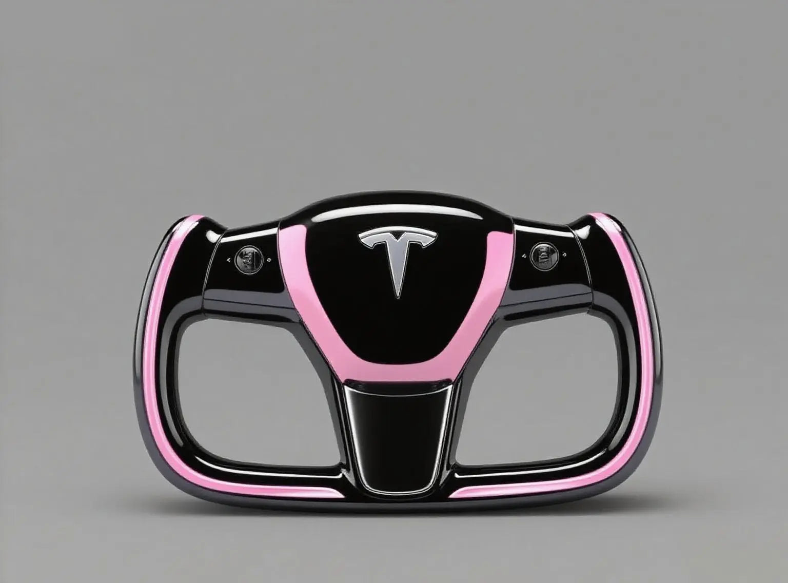 Pink-Centric-Tesla-Steering-Wheel-with-Black-Accents-Unveiling-Bold-Femininity Axeco