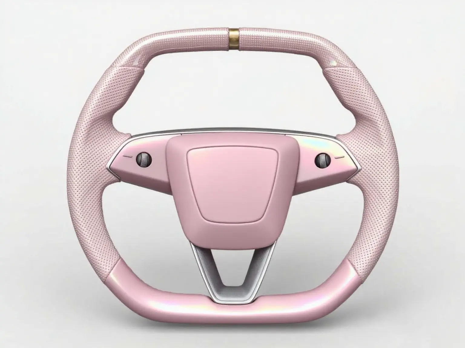 Pink-Gold-Iridescent-Leather-Tesla-Steering-Wheel-Super-Enhancer Axeco