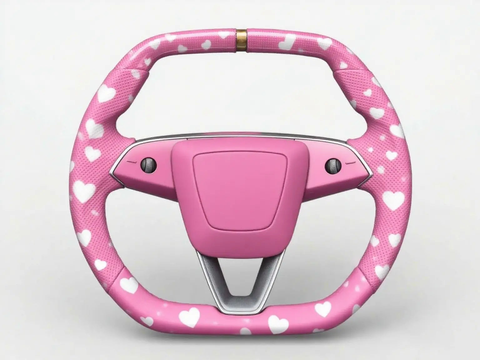 Pink-and-White-Heart-Patterned-Leather-Tesla-Steering-Wheel-Track-Master Axeco