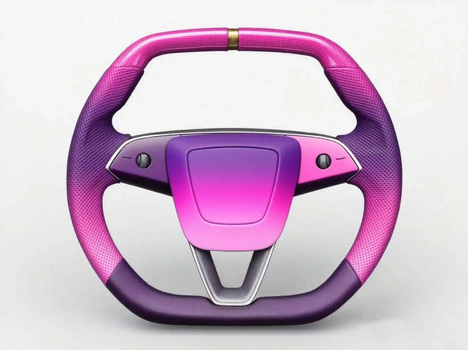 Pink-and-purple-gradient-Tesla-steering-wheel-is-too-eye-catching Axeco