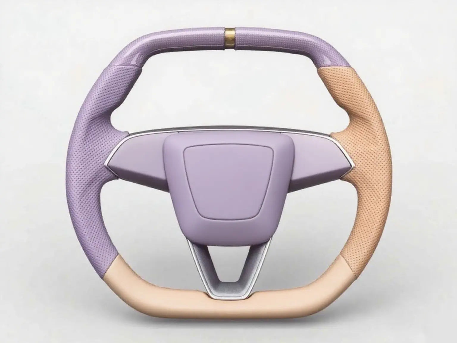 Purple-Brown-Two-Tone-Perforated-Leather-Tesla-Steering-Wheel-Super-Enhancer Axeco
