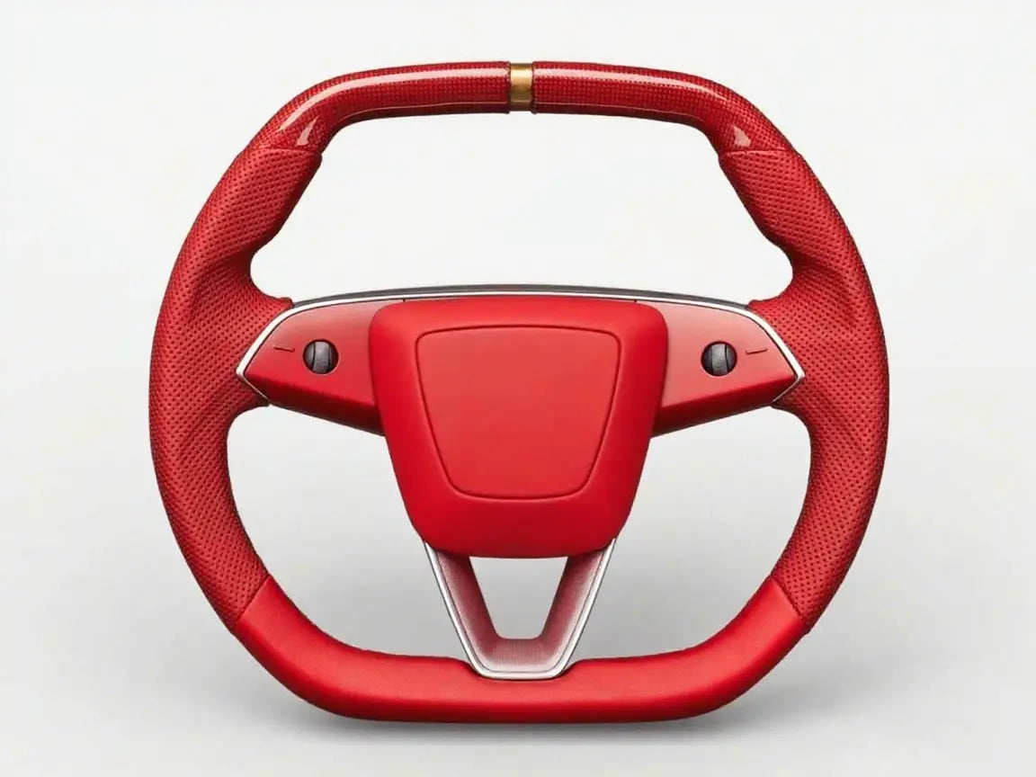 Red-Gold-Two-Tone-Perforated-Leather-Tesla-Steering-Wheel-Super-Enhancer Axeco