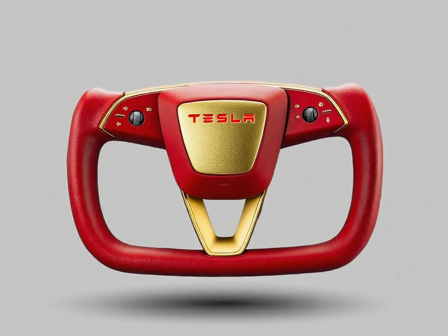 Red-gold-Leather-Tesla-Yoke-Steering-Wheel-Iron-Man-inspired-Bold-Flair Axeco