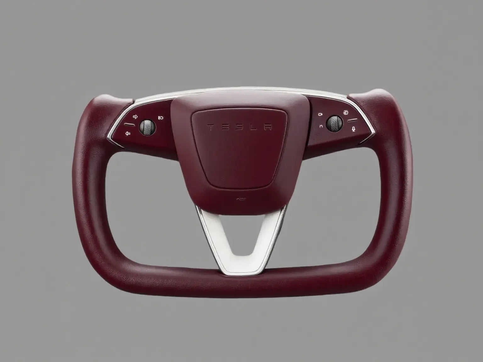 Regal-Sophistication-Tesla-Yoke-Steering-Wheel-with-Burgundy-Leather Axeco