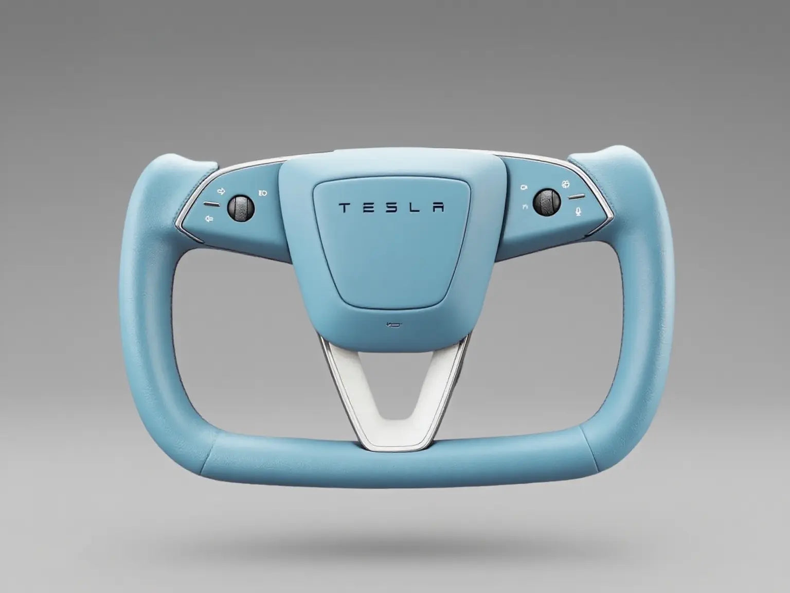 Sky-Blue-Leather-Tesla-Yoke-Steering-Wheel-Bringing-Refreshing-Serenity Axeco